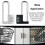 Long Shackle Digital Combination Padlock Zinc Alloy Black 5