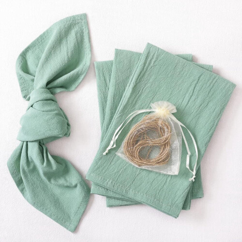 Light Green Cotton Cloth Napkins 30x30cm 8-Pack