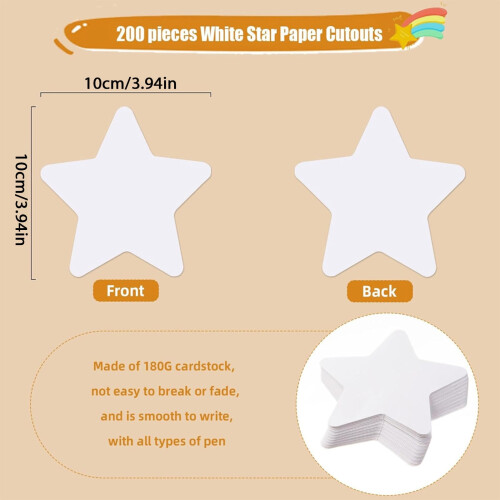Star Paper Cutouts 3.5 Inch Five-Pointed 100 Pcs 2