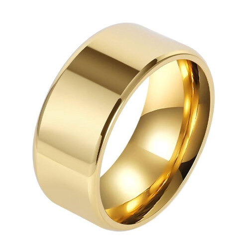 Stainless Steel Simplicity Ring Gold Size 7