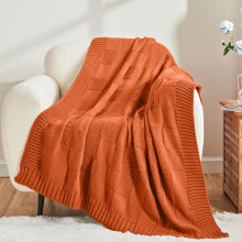 Knitted Blanket Boho Decorative Throw Acrylic 1 pc