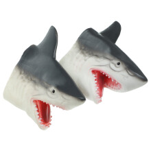 Shark Head Hand Puppets Durable Material 2 Pieces