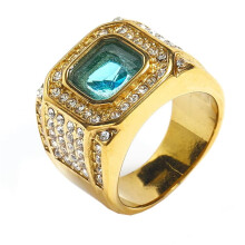 Stainless Steel Cubic Zirconia Promise Ring Gold Lake Blue