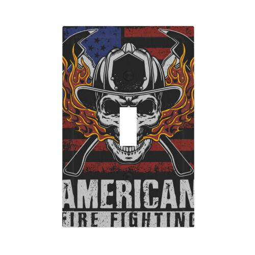American Fire Fighter Skull Light Switch Cover 1-Gang