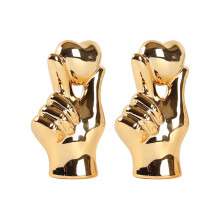Love Heart Gesture Figurine Gold Decor Set