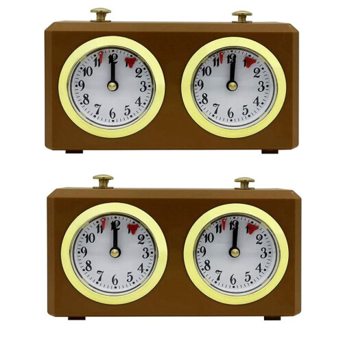 2X Mechanical Chess Clock Analog for Chess Game Timer Clock Official Clocks Timers No Battery Needed