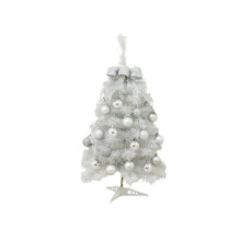 Mini LED Christmas Tree White 17.72 Inch with 16 Ornaments