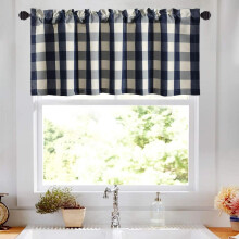 Blue and White Buffalo Check Cotton Valance 52x18 inch