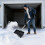 Orange heavy-duty plastic snow shovel – wide, detachable, 6
