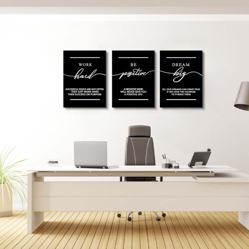 Motiverande Canvas Poster Svarta Citat 1-pack 1