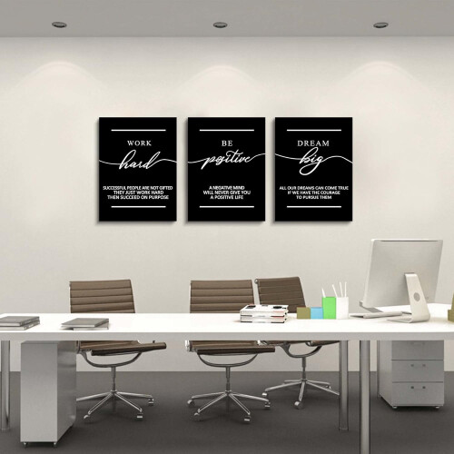 Motiverande Canvas Poster Svarta Citat 1-pack 2