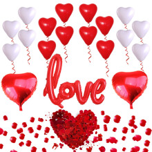 Wedding Balloon Set Love Heart Sequin Letter Artificial