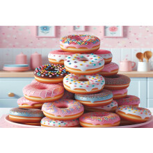 Wooden Donut Jigsaw Puzzle 1000 Pieces for Adults