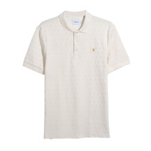 (M, Ecru) Farah Mens Horace Polo Shirt