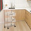 Clear Acrylic 3-Tier Movable Trolley with Wheels and Handle 4