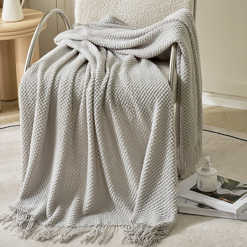 Knitted Tweed Throw Blanket 68x50 inches super soft 2