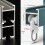 Rail de rideau double en aluminium blanc 110 cm réglable 3