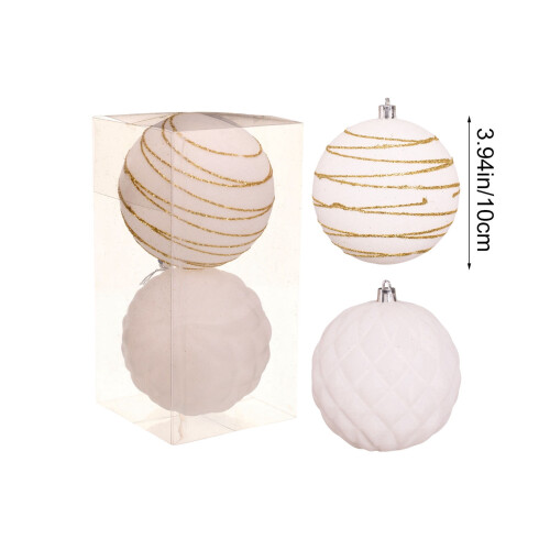 Boules de Noël en velours, 10 cm, lot de 2 2