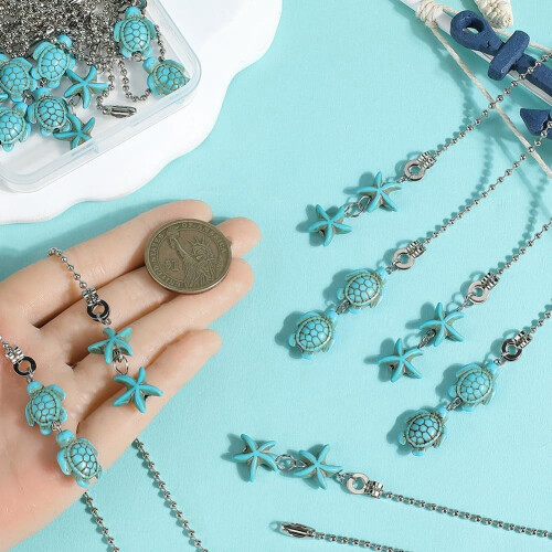 Starfish Ceiling Fan Pull Chains Synthetic Turquoise 12 Pcs 2