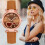 Women's Quartz Analog Watch with Leather Strap Round Case 1