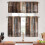 Kitchen Curtains Tiers and Valances Set Brown Grey 36 inch 1