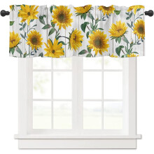 Sunflower Valance Curtains Vintage Yellow Floral 54x18 in