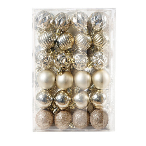 Silver Shatterproof Christmas Tree Ornaments 48PCS