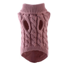 Dog Sweater High Neck Knit Cold Resistant XL Dark Pink