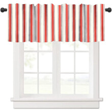 Candy Cane Valance Curtains Red White Striped 54x18 Inch