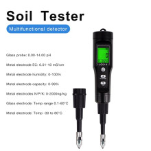 8 in 1 Soil Tester Soil Detector Analyzer PH EC RH Temp N P K Fertile Meter for Potted Plants Flower Gardening Farming