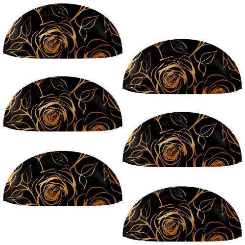 Cup Drawer Pulls Gold Rose Flower Shell Shape 6 pcs