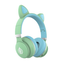 Wireless Bluetooth Headset with Cat-Ear Design and LED Light