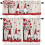 Valentine's Kitchen Curtains Set Red Heart Tree Design 1