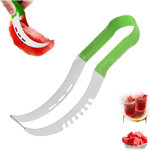 Stainless Steel Fruit Slicer Watermelon Cutter 2-in-1