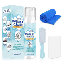 Shoe Cleaner Kit White Foam Cleaner with Brush and Towel