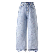 Girls Flare Jeans Waterproof Cargo Trousers Blue Size 12-13