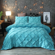 King Comforter Set Blue 3-Piece 90x104in Cover 2 Pillowcases