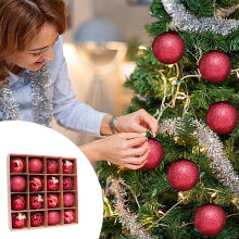 Christmas Ornaments Blue Gold Shatterproof 16 pcs