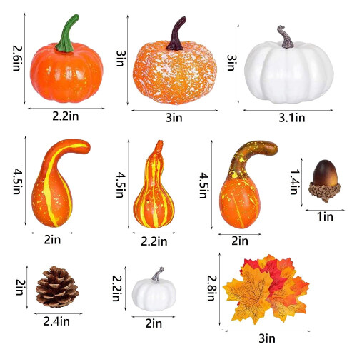 Fall Decor Set Maple Leaves Acorns Pinecones Pumpkins 70 Pcs 1