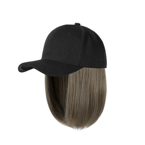 Baseball Hat Wig with Synthetic Hair Extensions, Straight