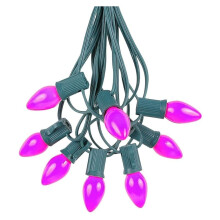 C7 Christmas Lights String Green Wire 25ft Indoor Outdoor