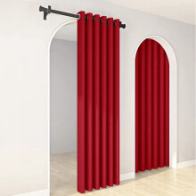 Blackout Heat-Insulating Curtains Red 2 pcs 42x84 inch