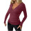 Women's Deep V-Neck Wrap Sweater Long Sleeve Slim Fit 1