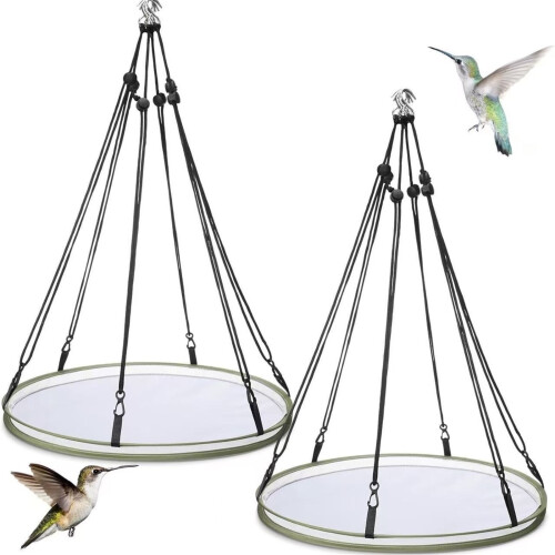 Metal Bird Feeder Hanging Tray with Open Mesh Bottom 1