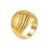 Women's Stainless Steel Shell Ring Gold Tone Size 7 1