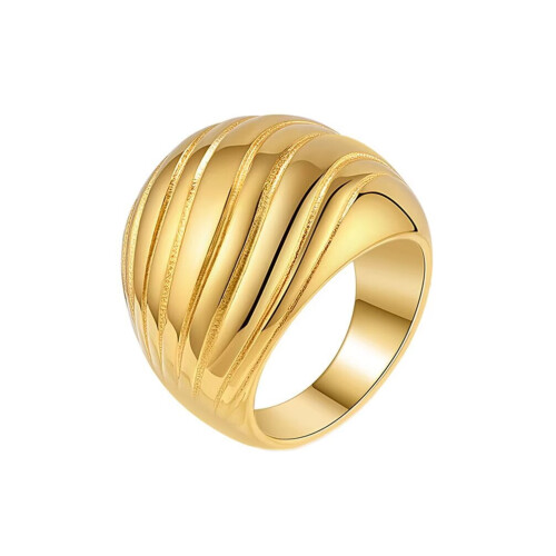 Women's Stainless Steel Shell Ring Gold Tone Size 7