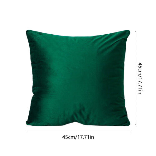 Green Velvet Throw Pillow 45x45cm Polyester with Insert 2