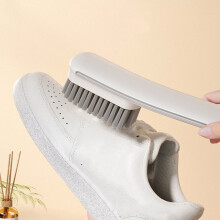 Shoe Brush Hard Bristle Blue White Plastic with Hanging Hole