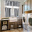 Semi Sheer Kitchen Curtains Set Black White 3 Piece 6