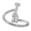 Women's Stainless Steel Initial Ring with Cubic Zirconia 1